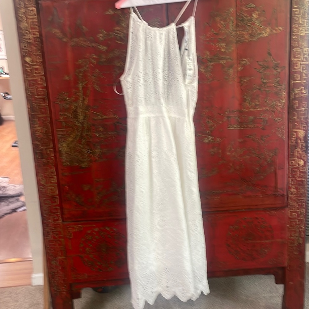 Zara NWT White eyelet summer dress size Med
